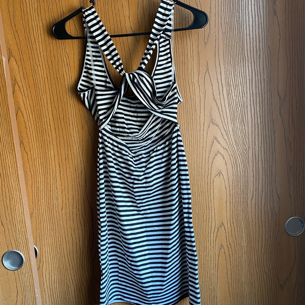 Striped Tank Open-back Dress
